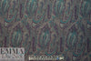 Italian stretch paisley jacquard - teal/grape