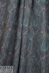 Italian stretch paisley jacquard - teal/grape