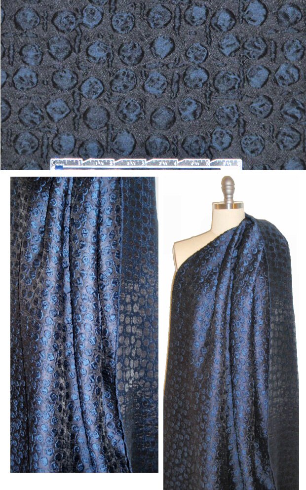 Pamella Ro1and sapphire/midnight dot brocade