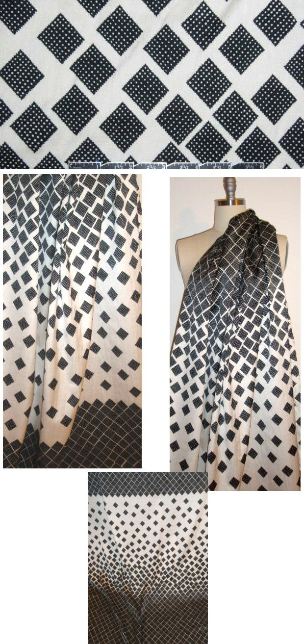 NY designer 'falling dominoes' panel cotton/lycra woven