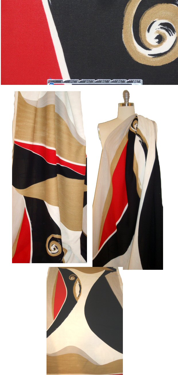 Italian viscose crepe bold abstract dressweight woven
