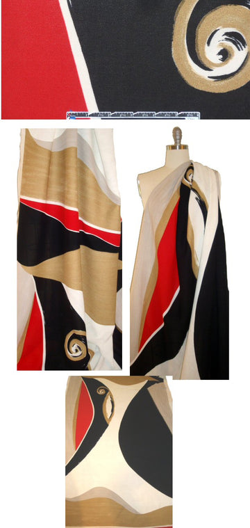 Italian viscose crepe bold abstract dressweight woven