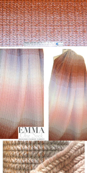Italian chunky sweater-look woven ombre panel 2.6 yd
