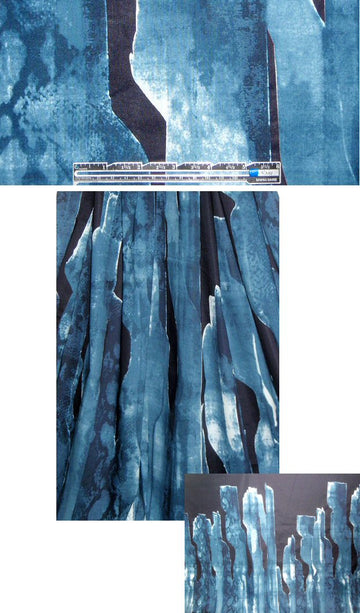 Tahari brushstroke blue/black stretch cotton poplin