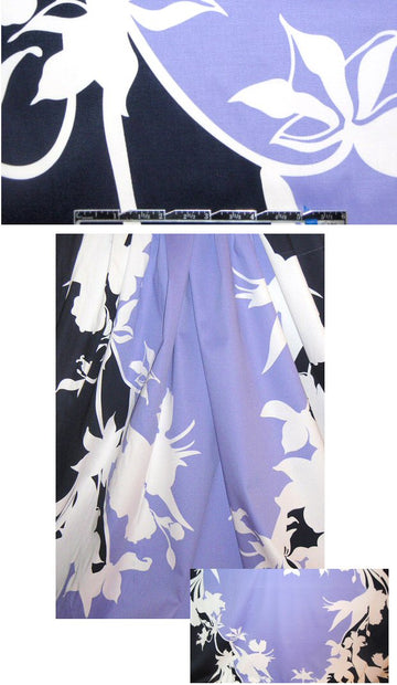 Tahari silhouette floral border stretch cotton sateen