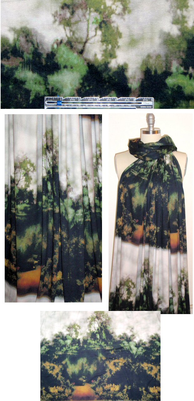 Italian tree reflections panel knit