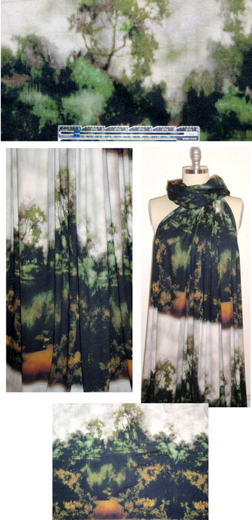 Italian tree reflections panel knit