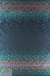 Italian teal/pink border design panel brocade