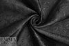Italian black paisley/crinkle sheer border design panel brocade