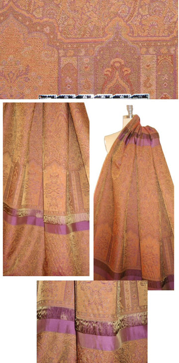 NY designer spice-toned scroll panel brocade