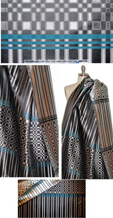 Italian techno-stripe reversible jacquard woven panel