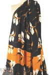 Italian viscose woven panel - orange spice floral