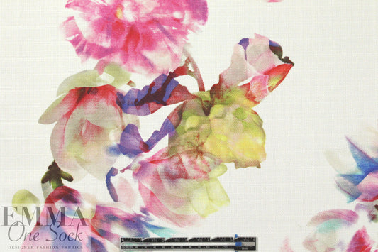 Chane1 painterly floral double motif cotton panel 2 yds