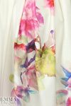 Chane1 painterly floral double motif cotton panel .875 yds Partial Panel