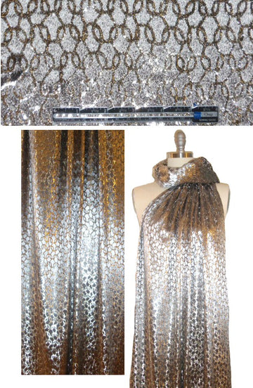 French metallic loop graphic silk/rayon velvet - gris