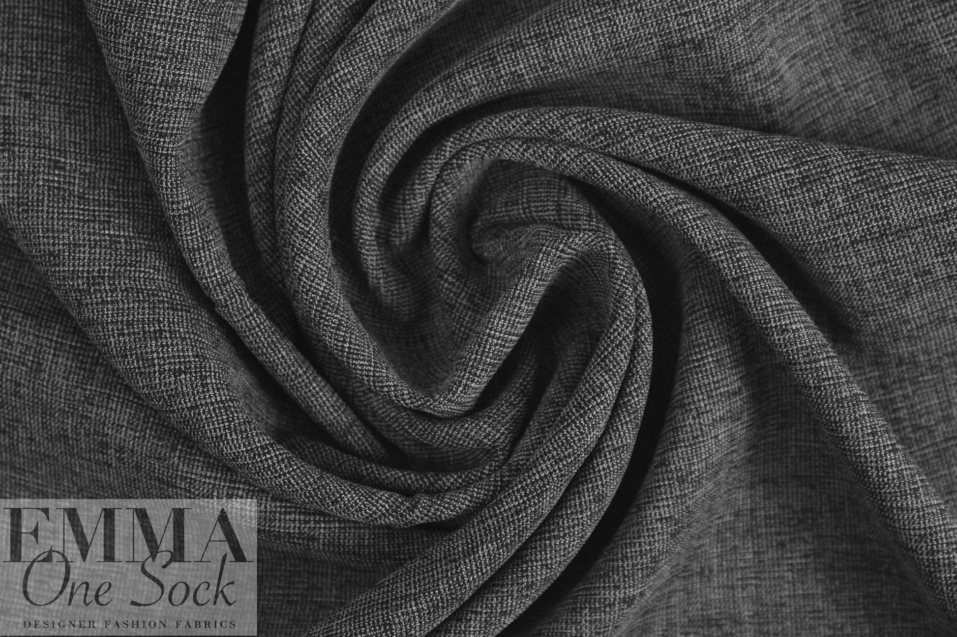 Italian poly/spandex black/gray tweedy stretch woven 1.25 yds