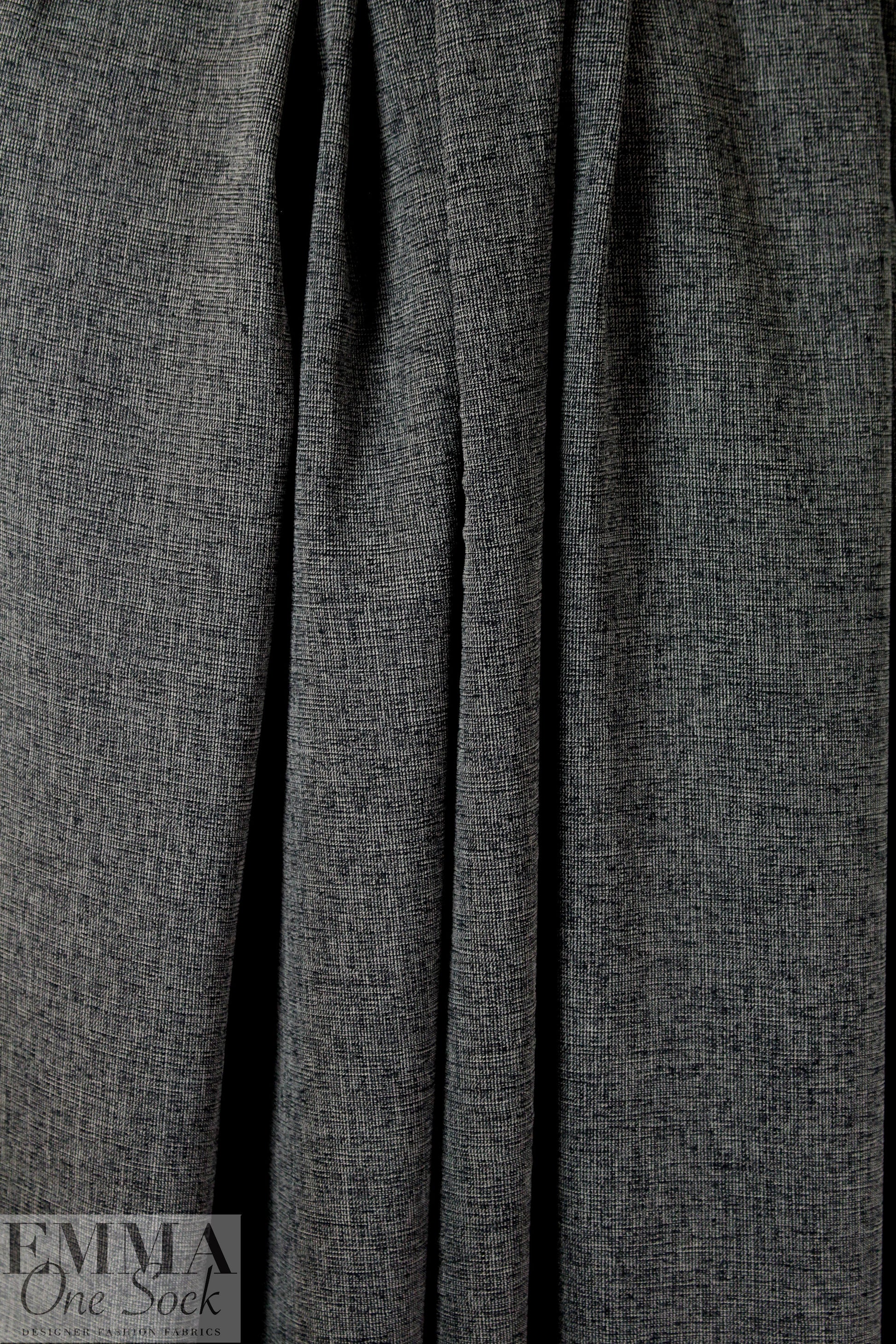 Italian poly/spandex black/gray tweedy stretch woven 1.25 yds