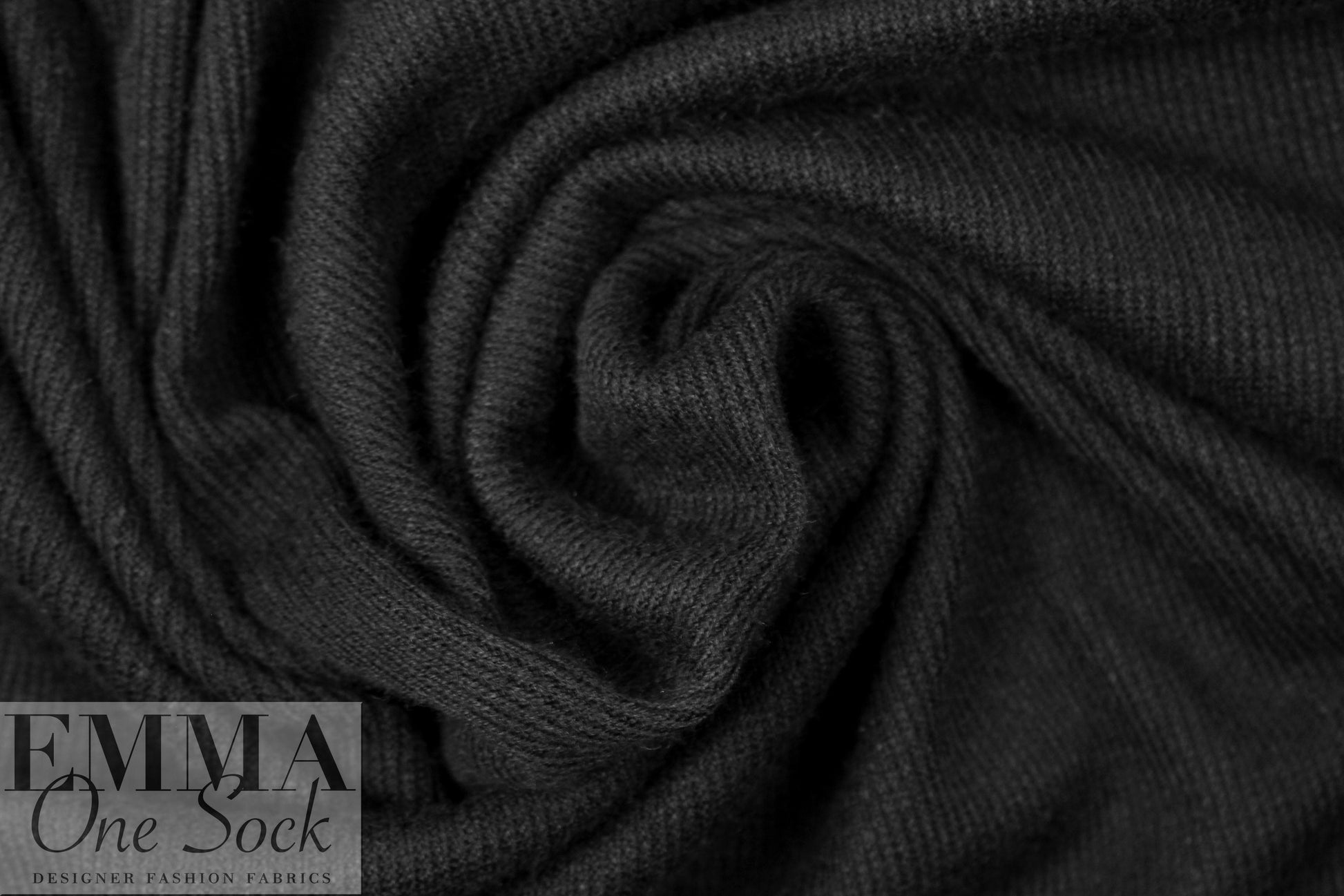 pashmina rib super soft sweater knit - black .5 yds
