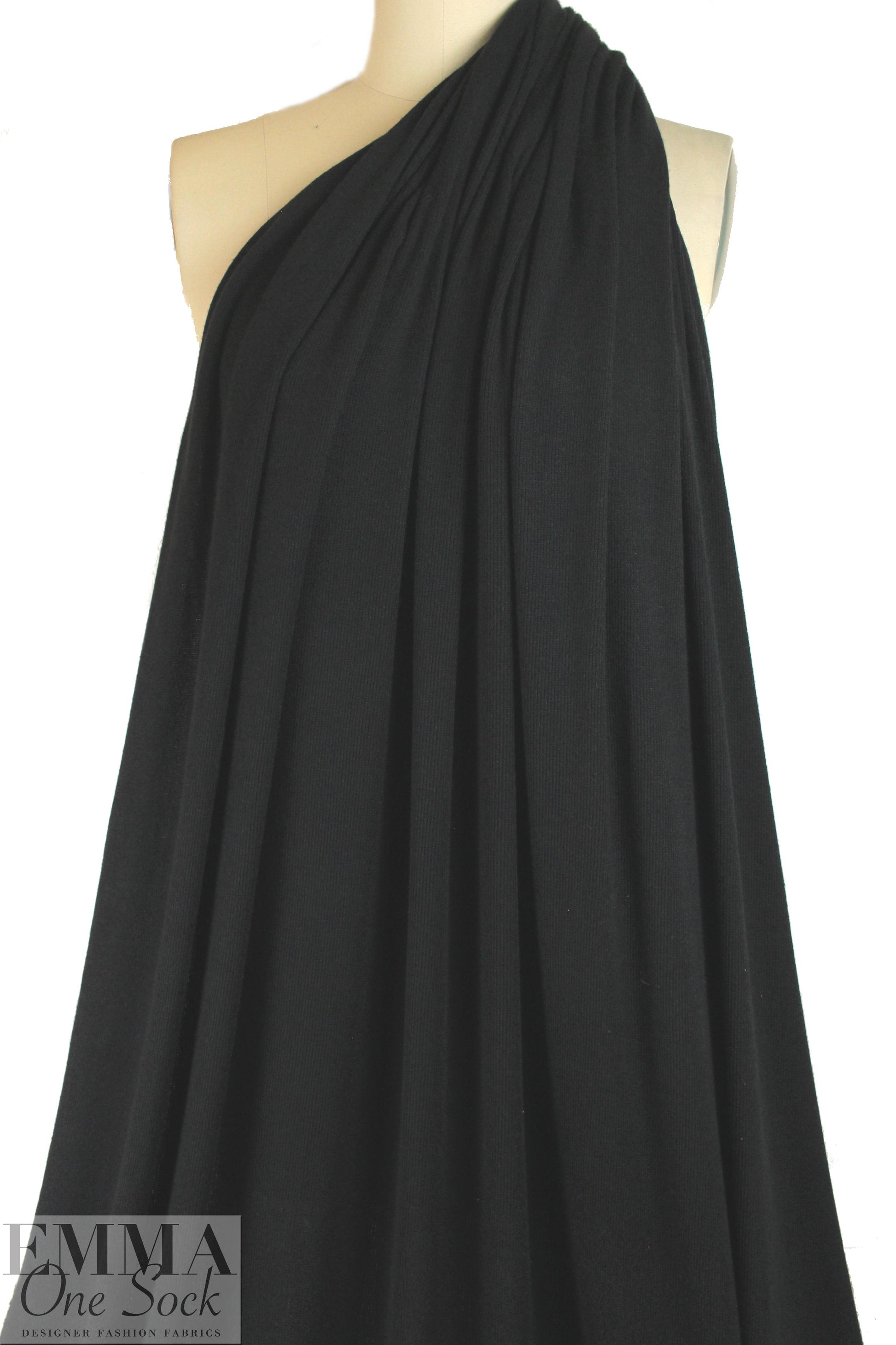 pashmina rib super soft sweater knit - black