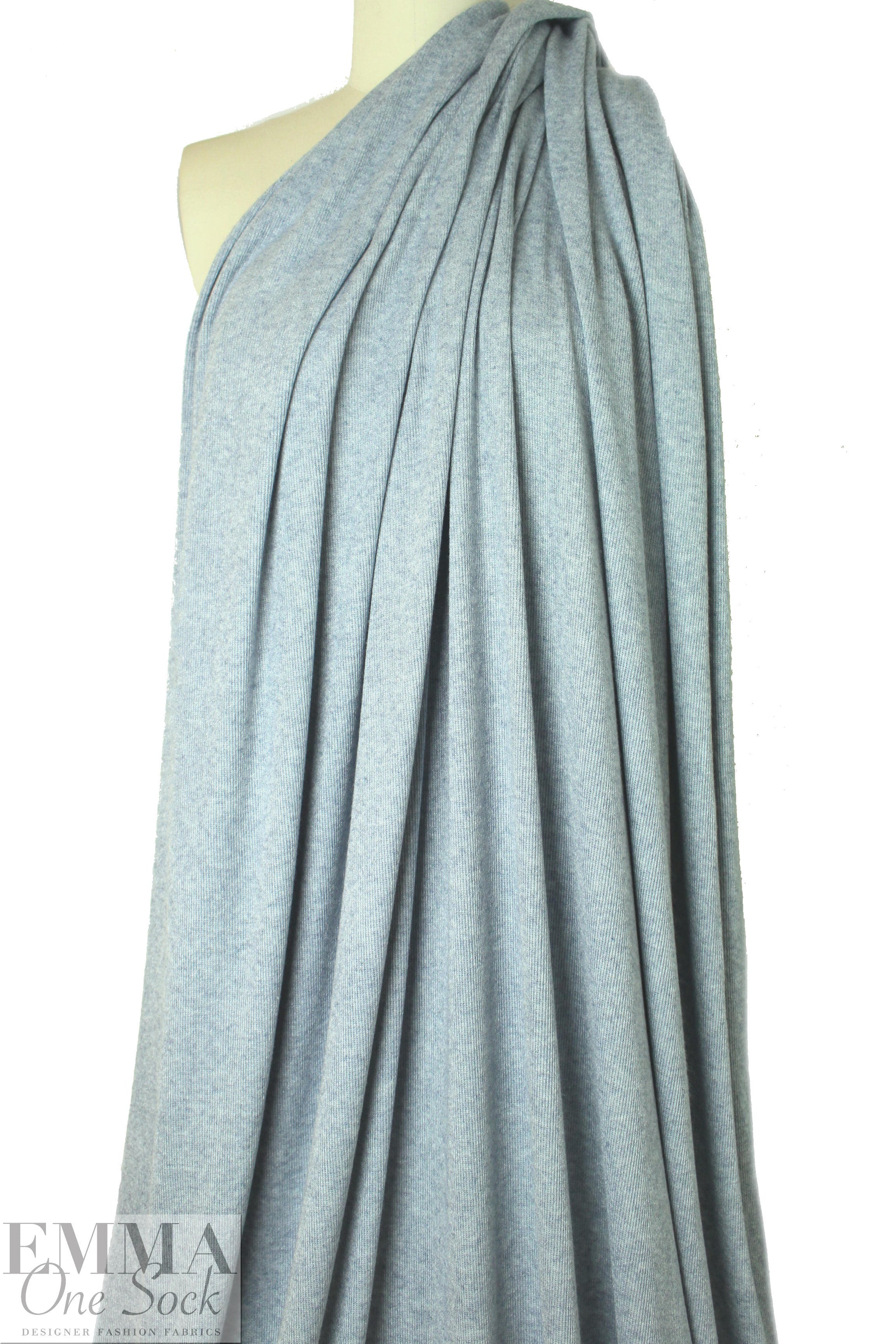 pashmina rib super soft sweater knit - bleached blue 2.5 yds