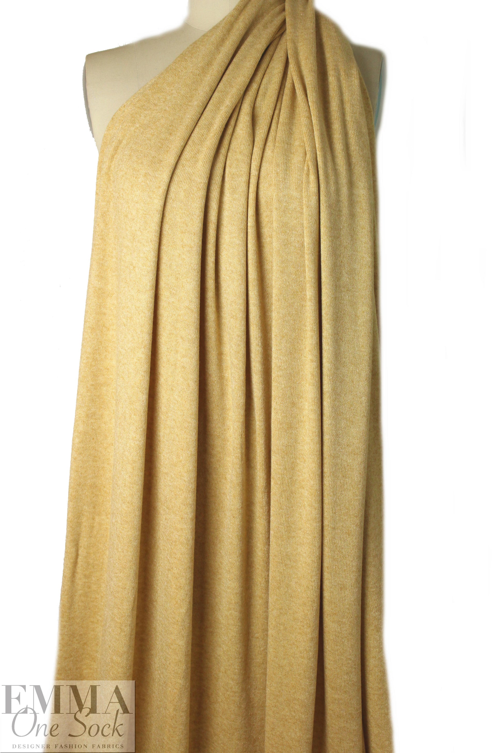 pashmina rib super soft sweater knit - maize heather 1 yard