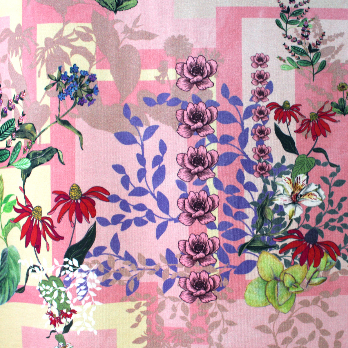 ponte, drapey viscose doubleknit 'garden patch'