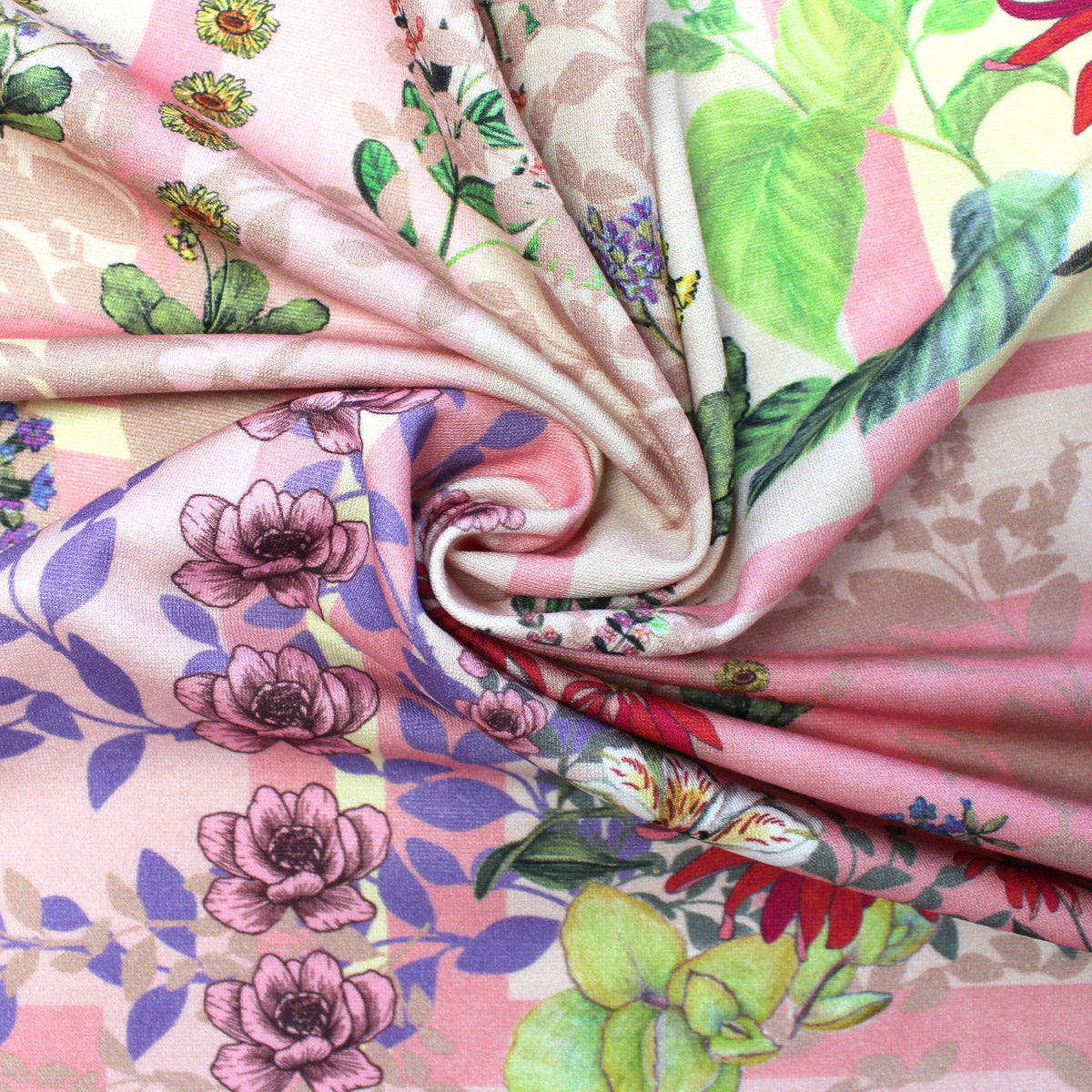 ponte, drapey viscose doubleknit 'garden patch'