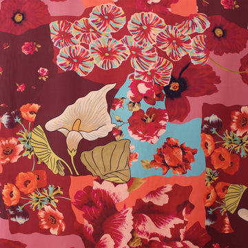 poplin, stretch cotton woven 'mesa flower'