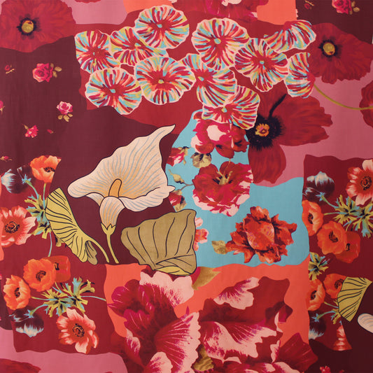 poplin, stretch cotton woven 'mesa flower'