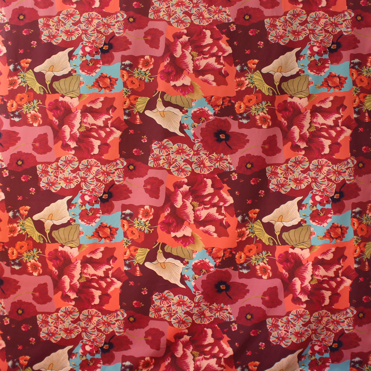 poplin, stretch cotton woven 'mesa flower'