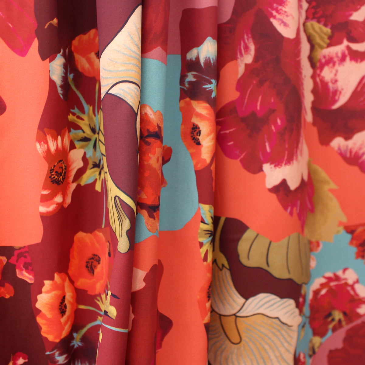 poplin, stretch cotton woven 'mesa flower'