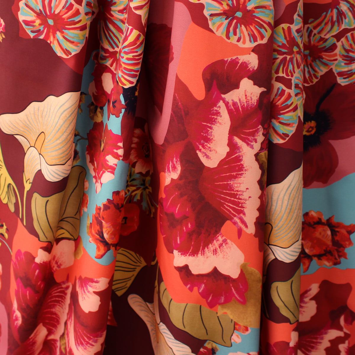 poplin, stretch cotton woven 'mesa flower'