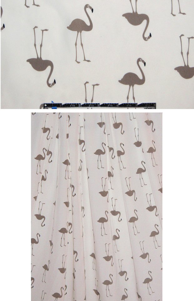 flamingo poly crepe de chine - cream/mocha 1.45 yds