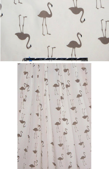 flamingo poly crepe de chine - cream/mocha 1.45 yds