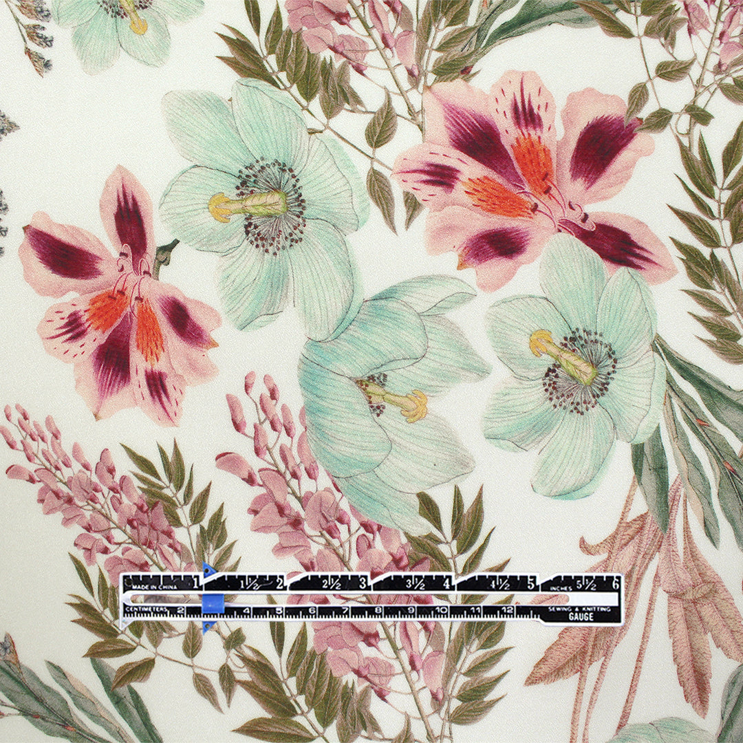 Italian 'graceful garden' viscose pebble crepe woven 1.75 yds