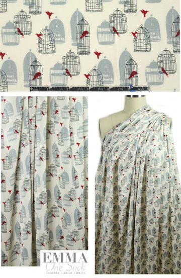 'bird cage shadows' hammered poly woven 2.25 yds