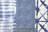 'batiky border' drapey pebble crepe woven - denimy blue