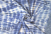 'batiky border' drapey pebble crepe woven - denimy blue