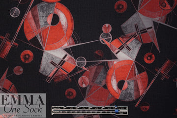 'Kandinsky revisited' drapey pebble crepe woven - red 1 yard