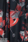 'Kandinsky revisited' drapey pebble crepe woven - red 1.125 yds