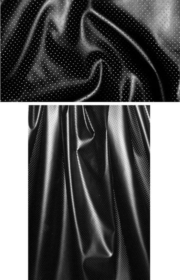 perforated faux leather - pinhole black 1.375 yd