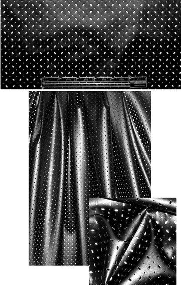 perforated faux leather - criss cross black 1.25 yd