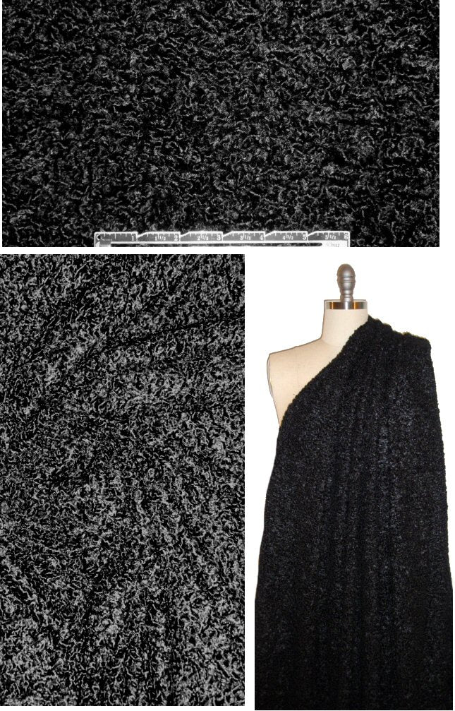 NY designer faux Persian lamb - jet black