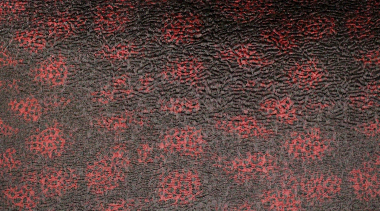 Tah@ri printed faux Persian lamb - burgundy animal 1.25 yd
