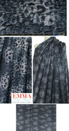 Tah@ri printed faux Persian lamb - navy animal 1.375 yd