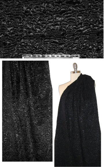 faux Persian lamb coating - black