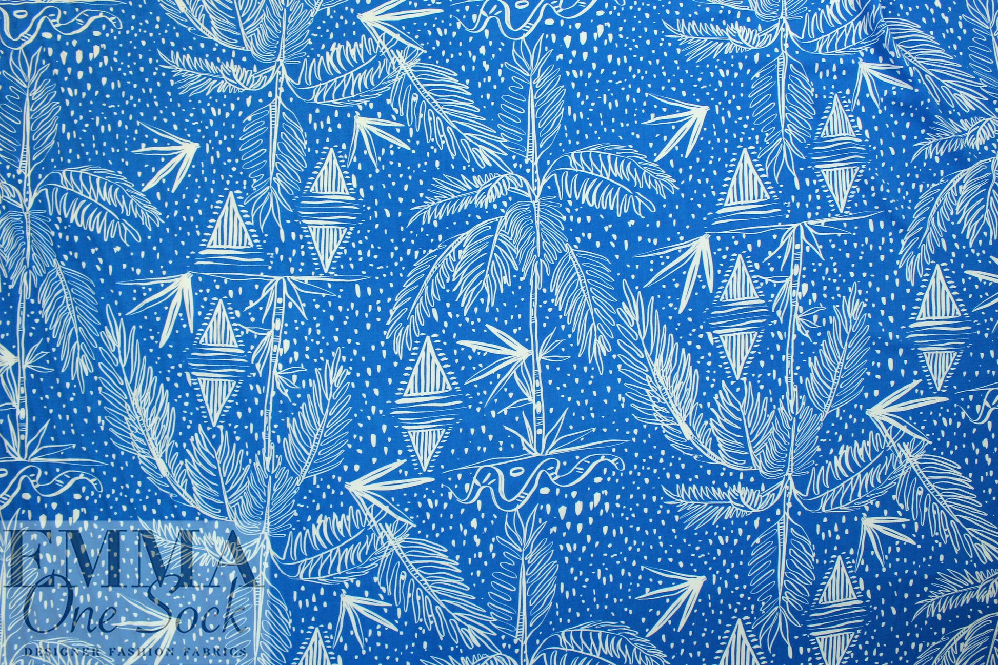 'island fantasy' viscose woven - brilliant blue 1.625 yd