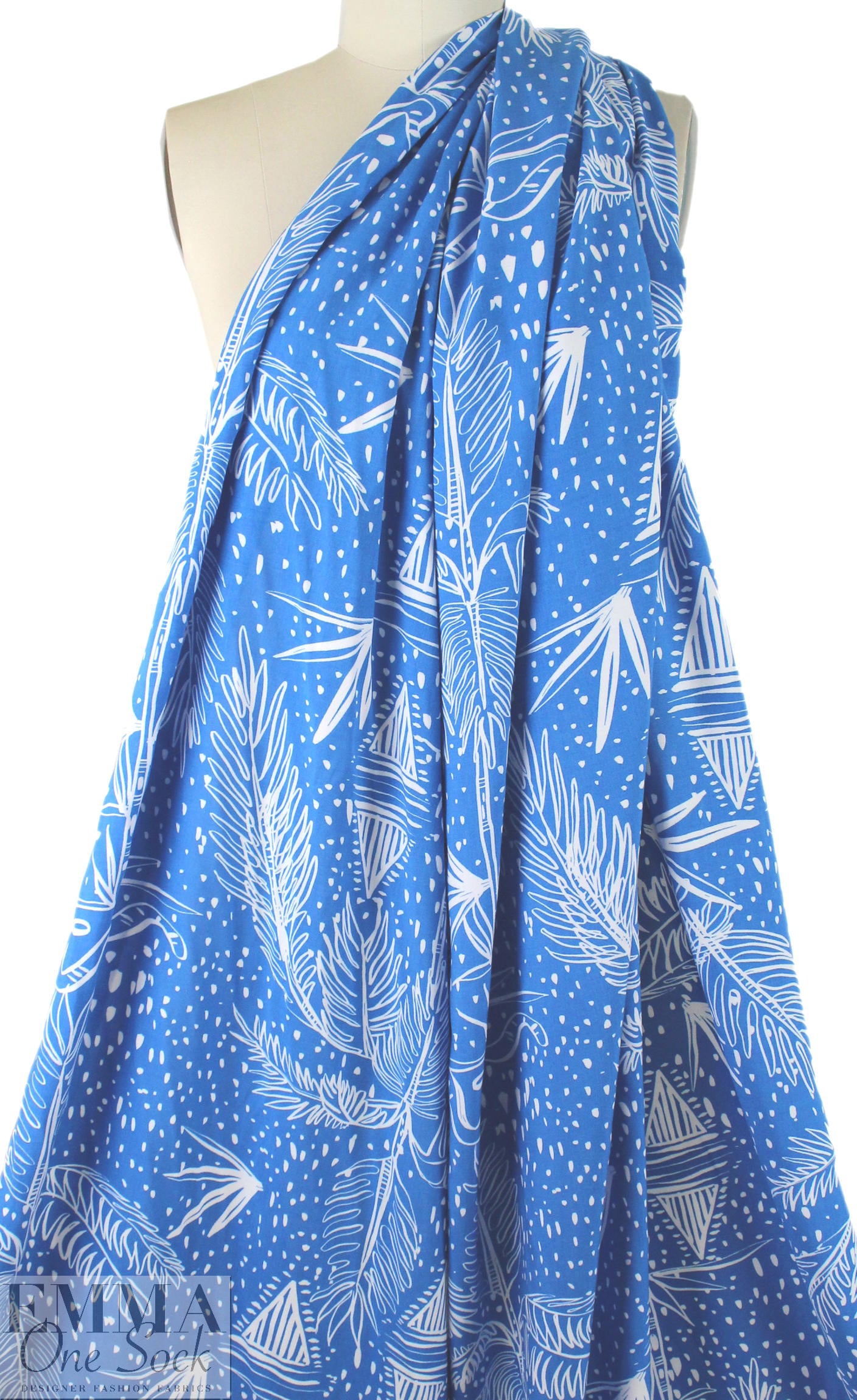 'island fantasy' viscose woven - brilliant blue 1.5 yd