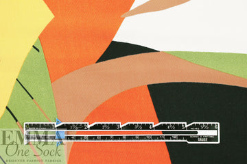 'paper jungle' viscose woven - paprika/gold/celadon 1.625 yd