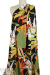 'paper jungle' viscose woven - paprika/gold/celadon 1.625 yd